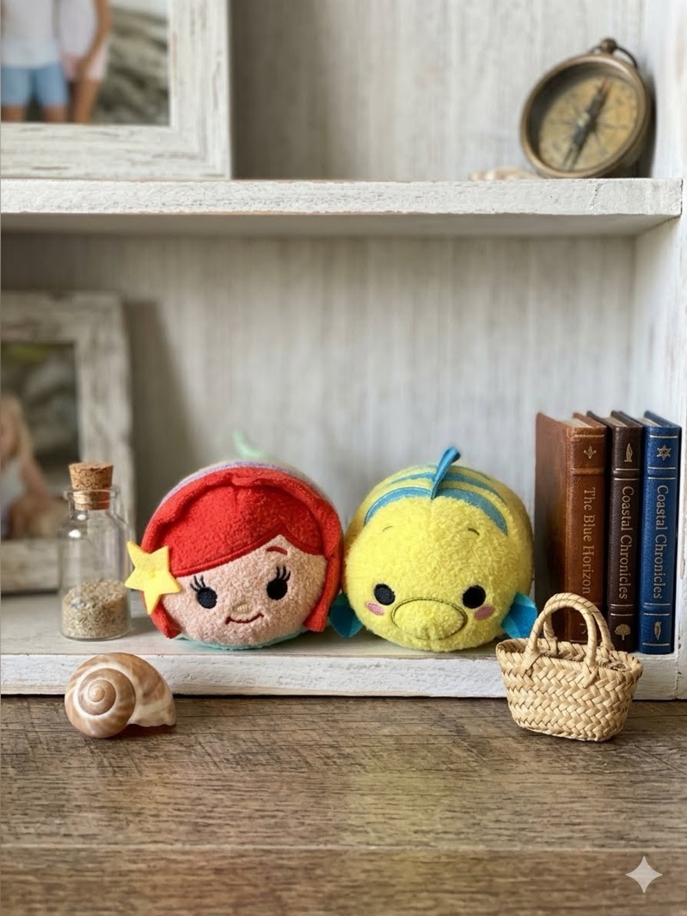 Disney Tsum Tsum Mini Plush Set The Little Mermaid Ariel Flounder NWOT lot of 2